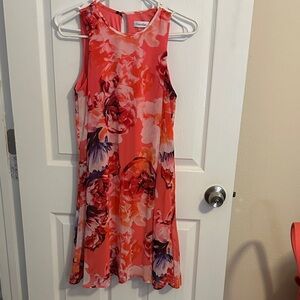 Calvin Klein Red and Pink Floral Dress